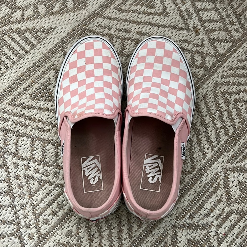 Pink Checkered Vans size 7.5